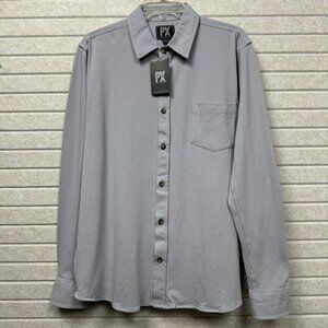 PX Men’s Light Grey Button-Up Long Sleeve Shirt NWT Size L